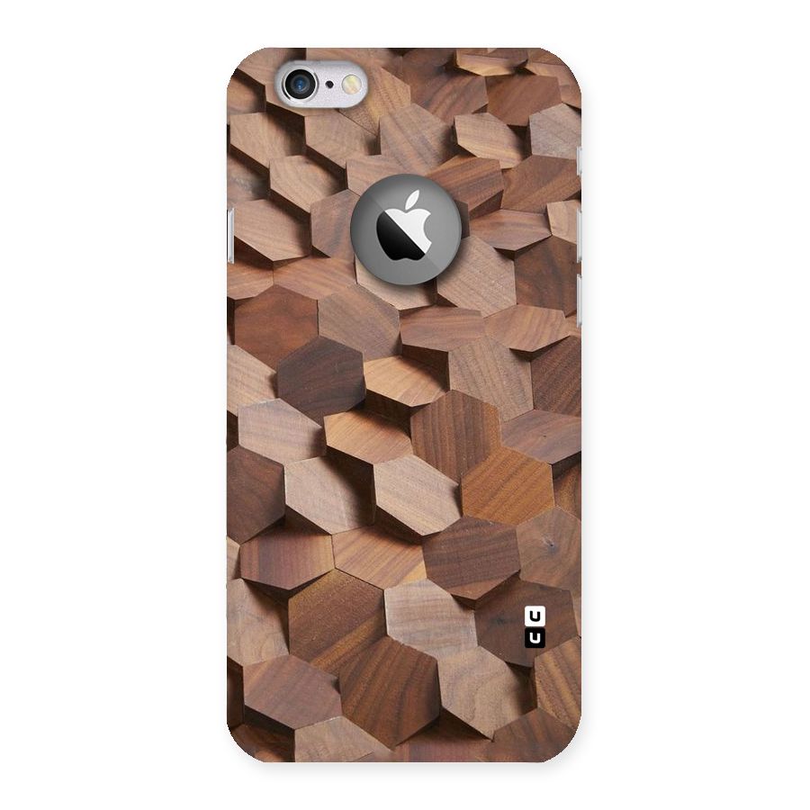 Uplifted Wood Hexagons Back Case for iPhone 6 Logo Cut