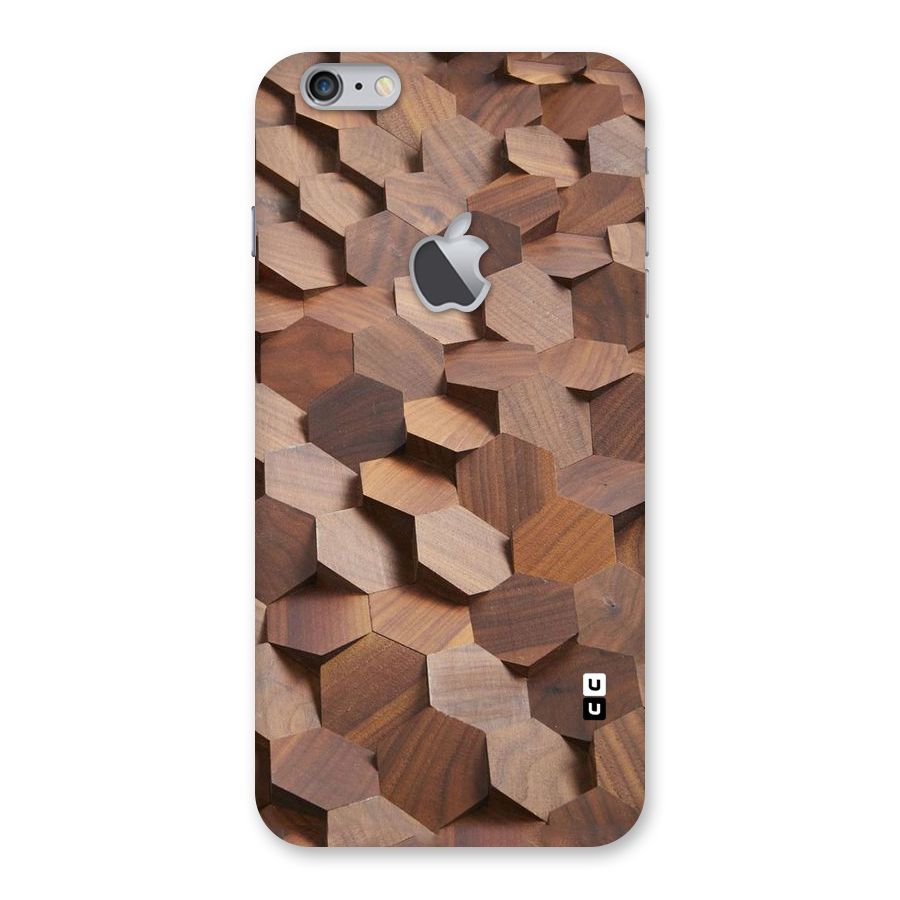 Uplifted Wood Hexagons Back Case for iPhone 6 Plus 6S Plus Logo Cut