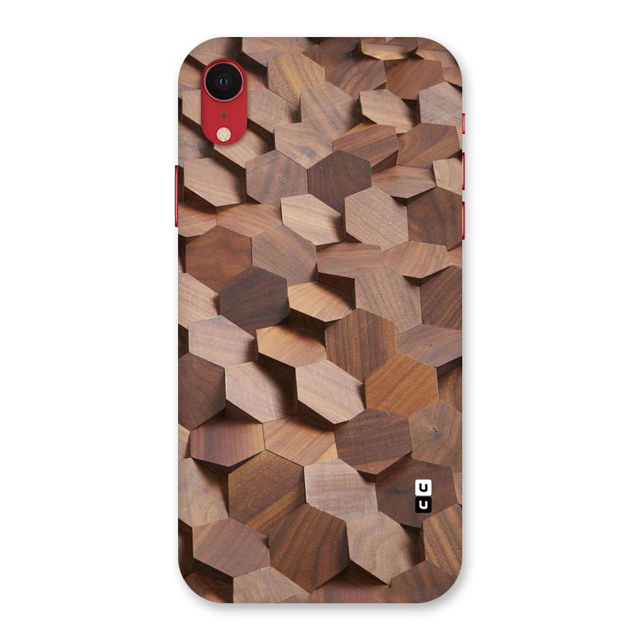 Uplifted Wood Hexagons Back Case for iPhone XR