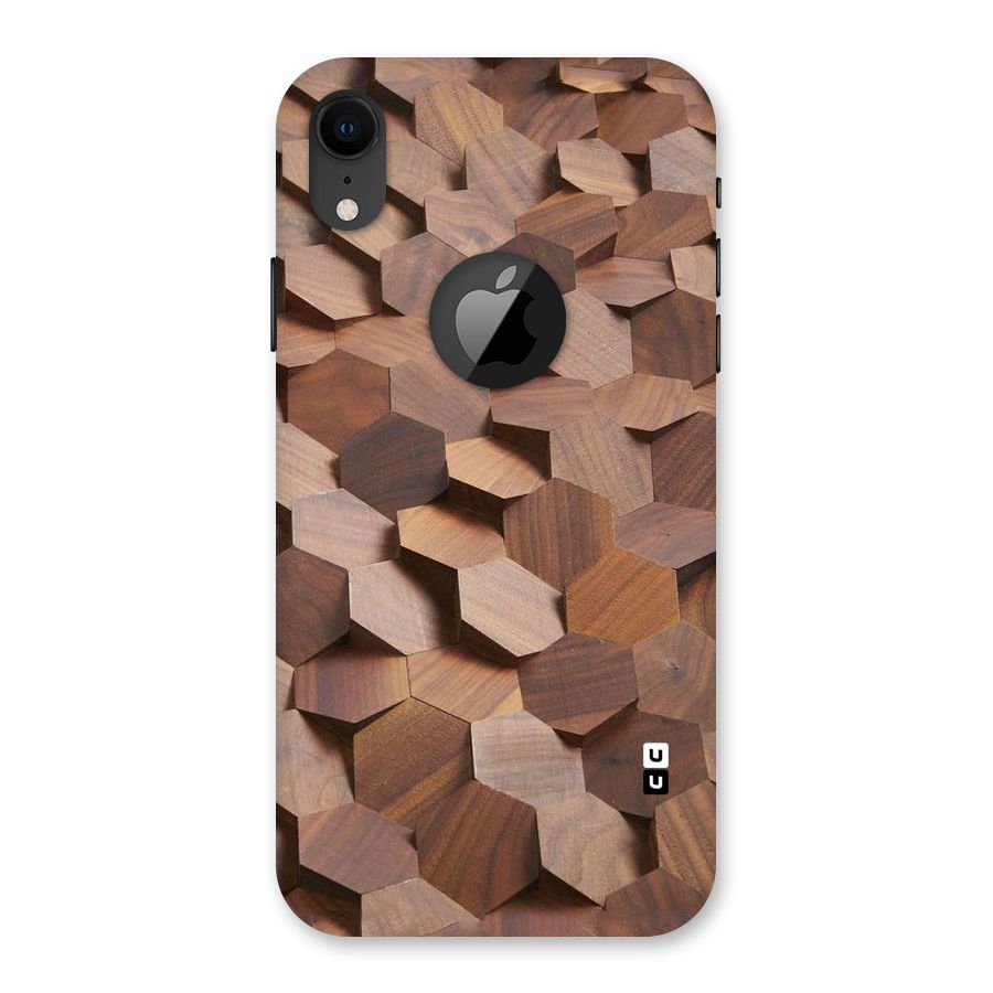 Uplifted Wood Hexagons Back Case for iPhone XR Logo Cut