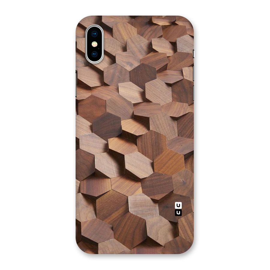 Uplifted Wood Hexagons Back Case for iPhone XS