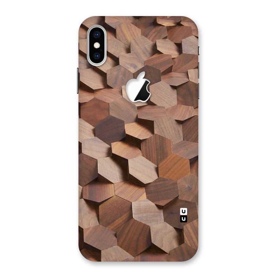 Uplifted Wood Hexagons Back Case for iPhone XS Max Apple Cut