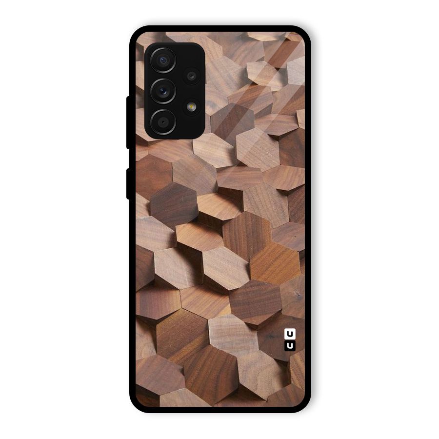 Uplifted Wood Hexagons Glass Back Case for Galaxy A53 5G