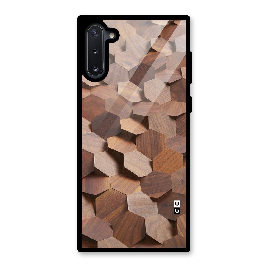 Uplifted Wood Hexagons Glass Back Case for Galaxy Note 10