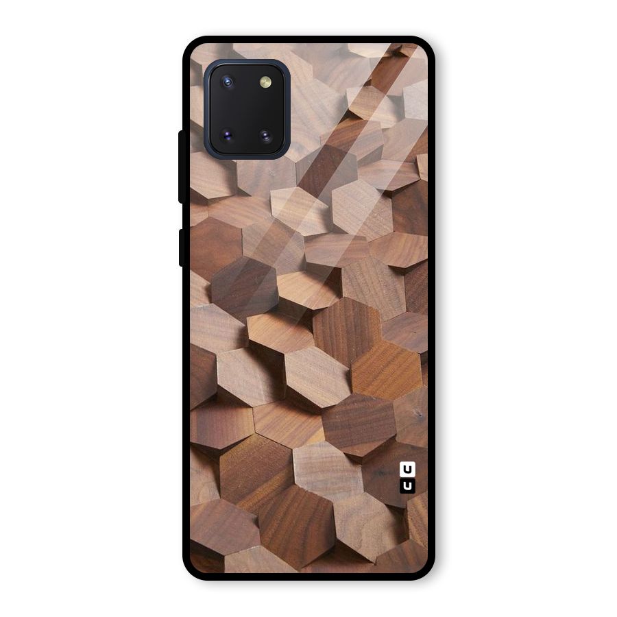 Uplifted Wood Hexagons Glass Back Case for Galaxy Note 10 Lite