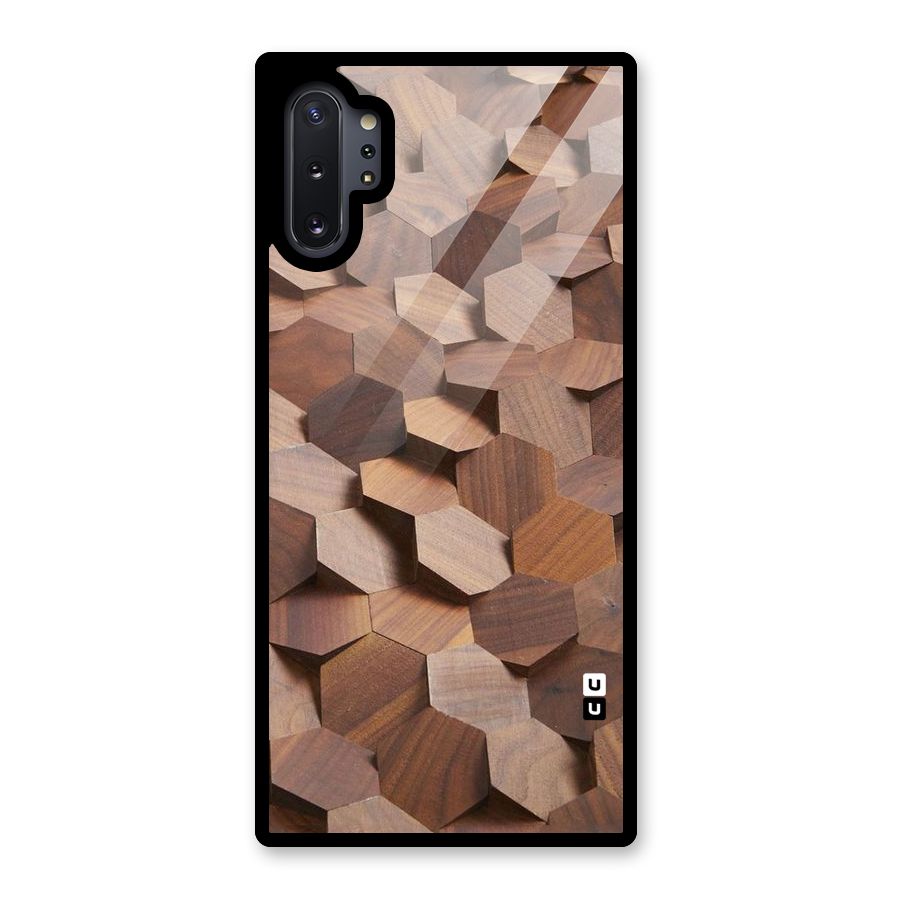 Uplifted Wood Hexagons Glass Back Case for Galaxy Note 10 Plus