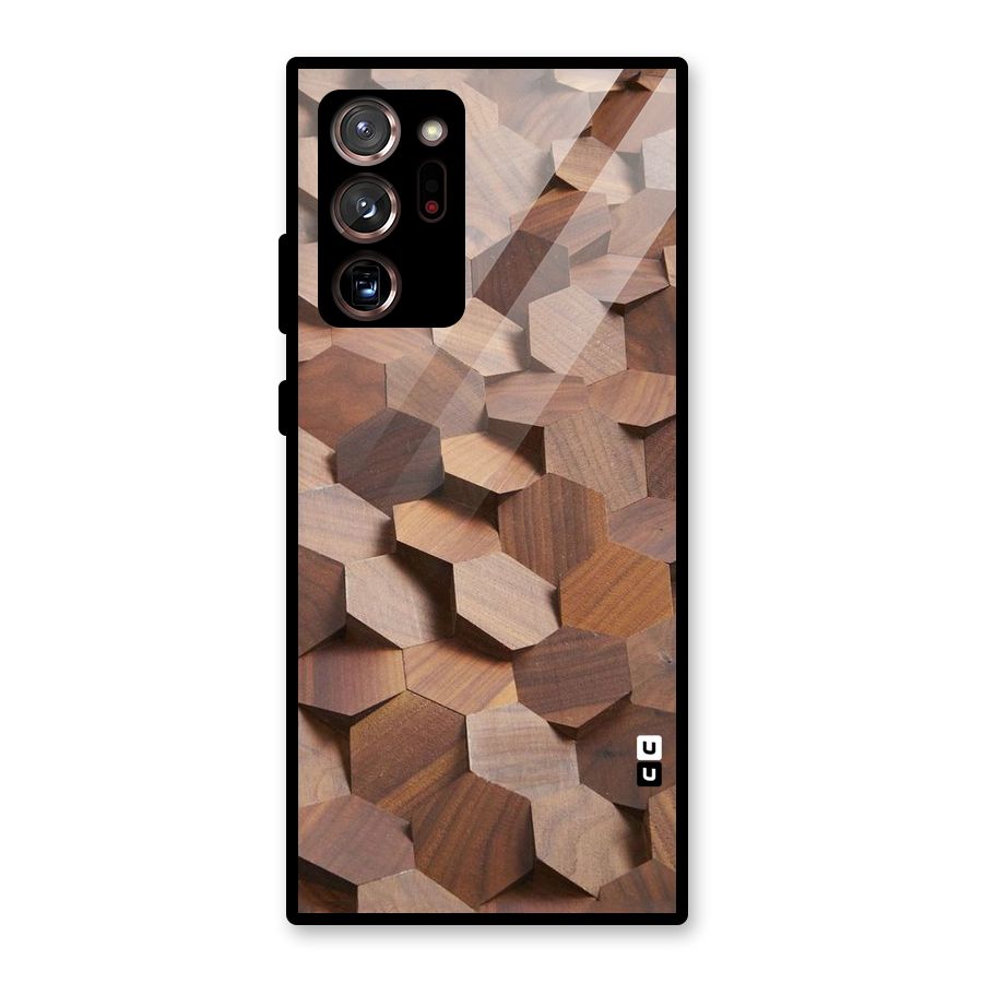 Uplifted Wood Hexagons Glass Back Case for Galaxy Note 20 Ultra