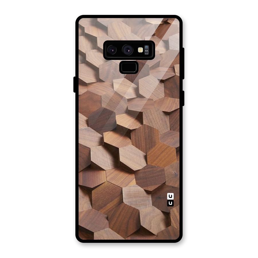 Uplifted Wood Hexagons Glass Back Case for Galaxy Note 9