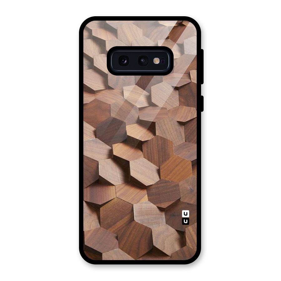 Uplifted Wood Hexagons Glass Back Case for Galaxy S10e