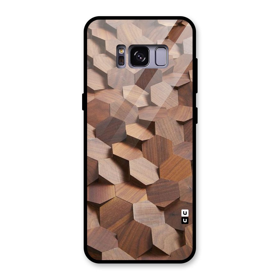 Uplifted Wood Hexagons Glass Back Case for Galaxy S8