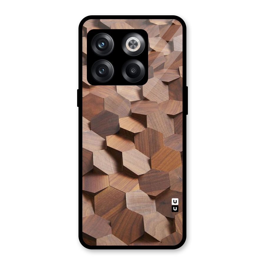 Uplifted Wood Hexagons Glass Back Case for OnePlus 10T
