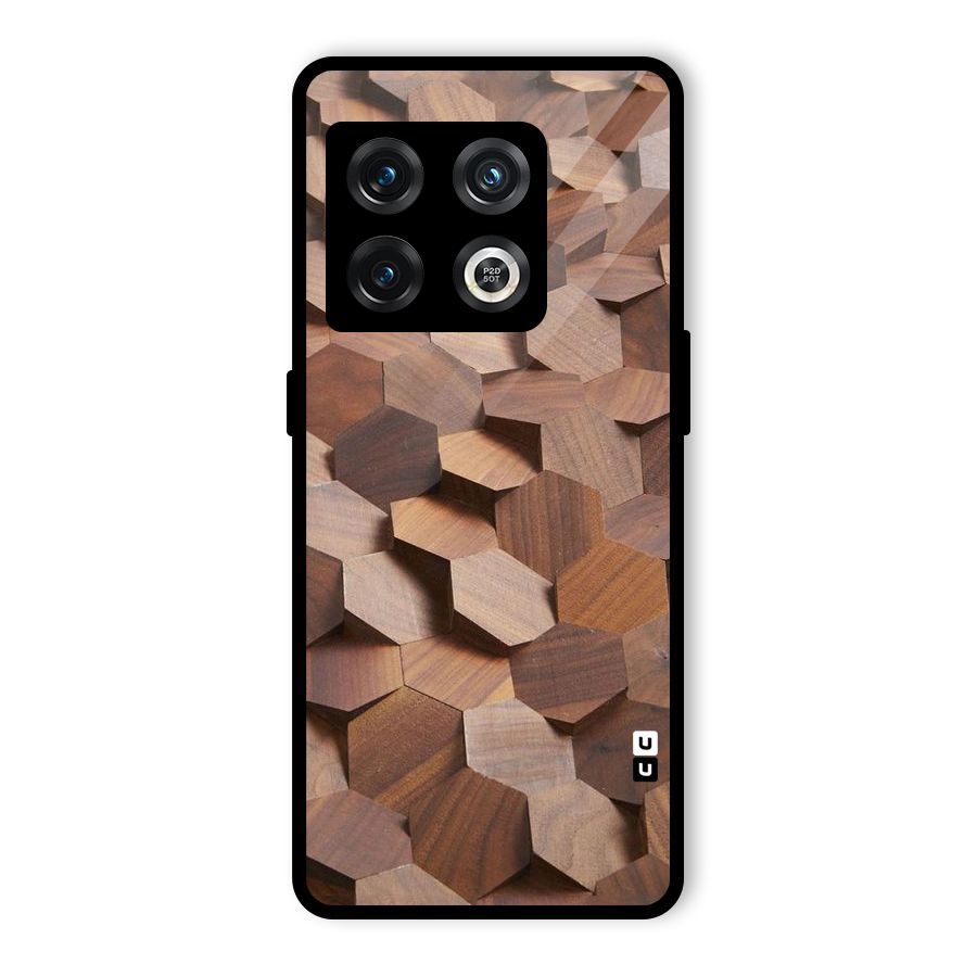 Uplifted Wood Hexagons Glass Back Case for OnePlus 10 Pro 5G