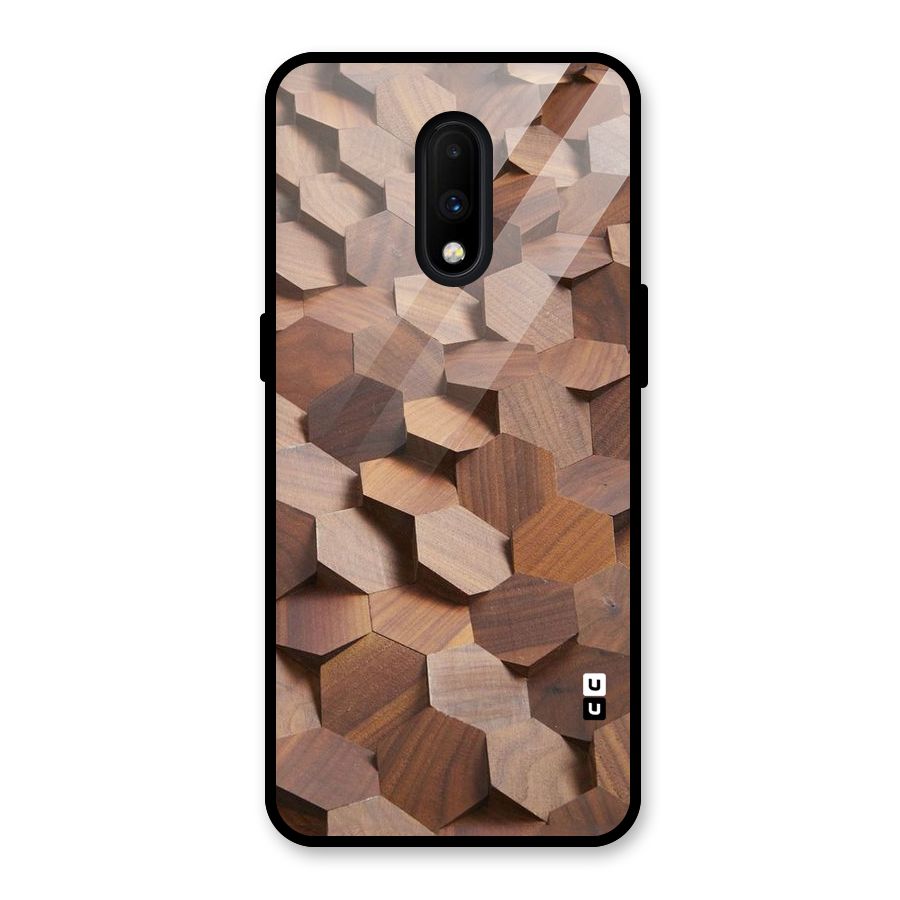 Uplifted Wood Hexagons Glass Back Case for OnePlus 7