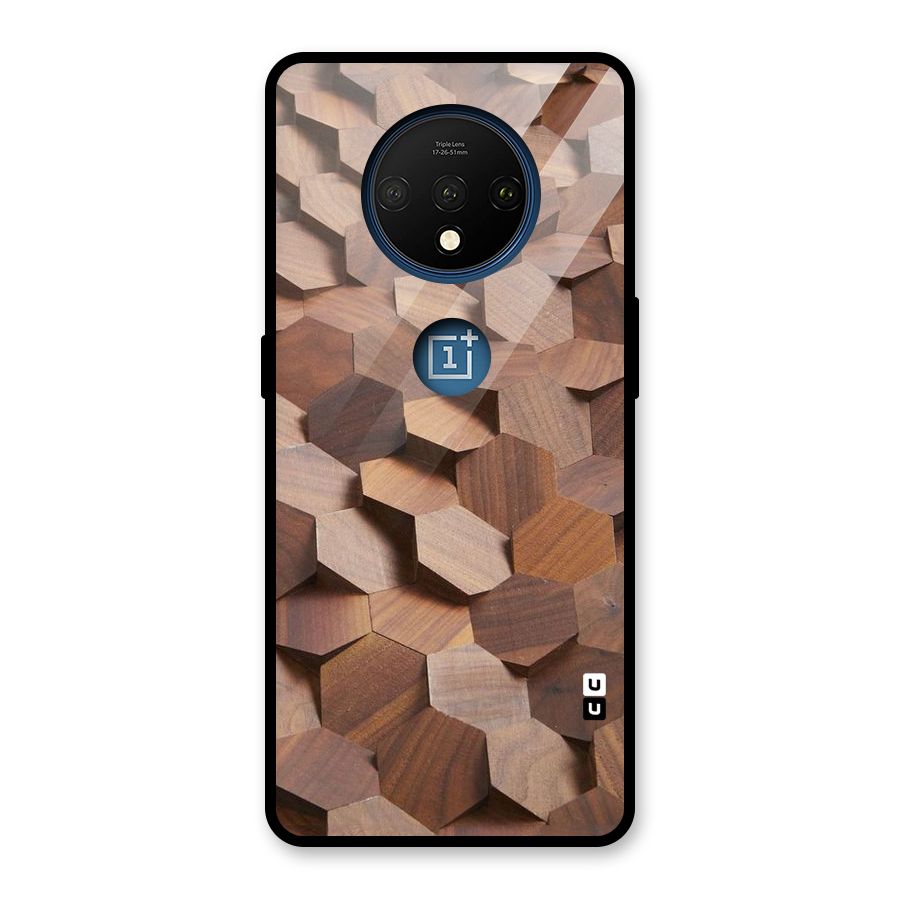 Uplifted Wood Hexagons Glass Back Case for OnePlus 7T
