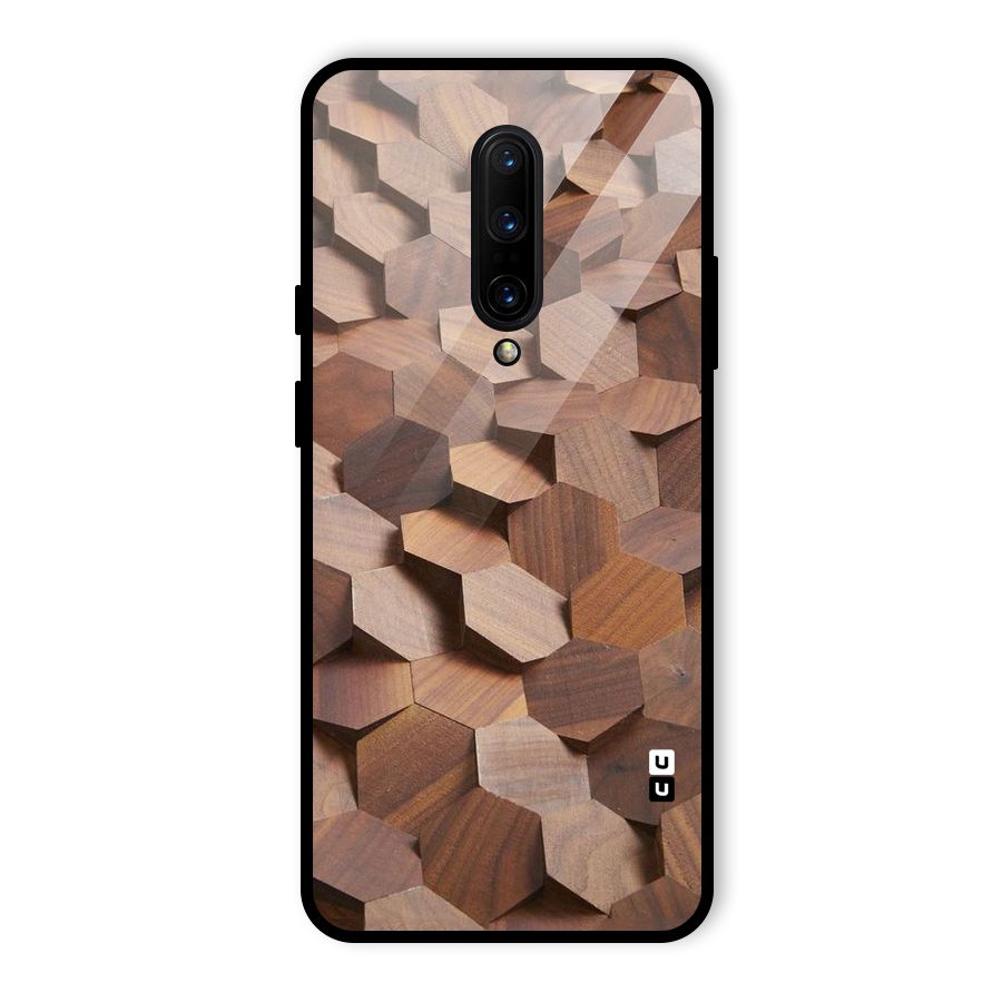 Uplifted Wood Hexagons Glass Back Case for OnePlus 7 Pro