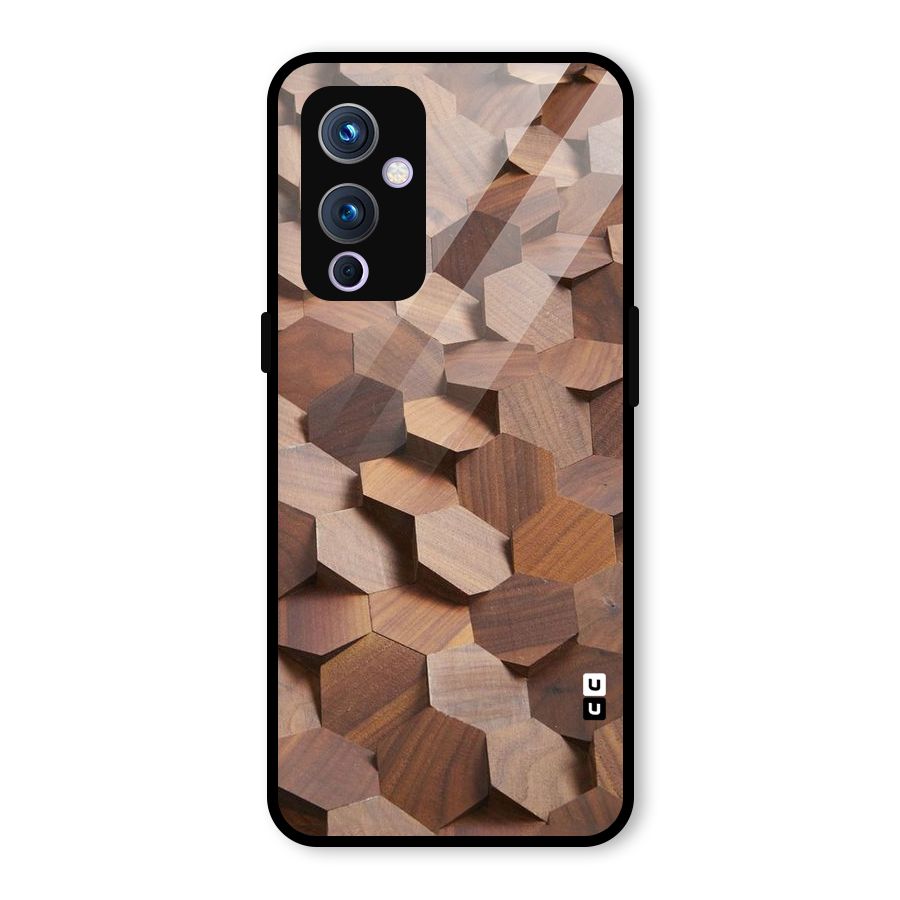 Uplifted Wood Hexagons Glass Back Case for OnePlus 9