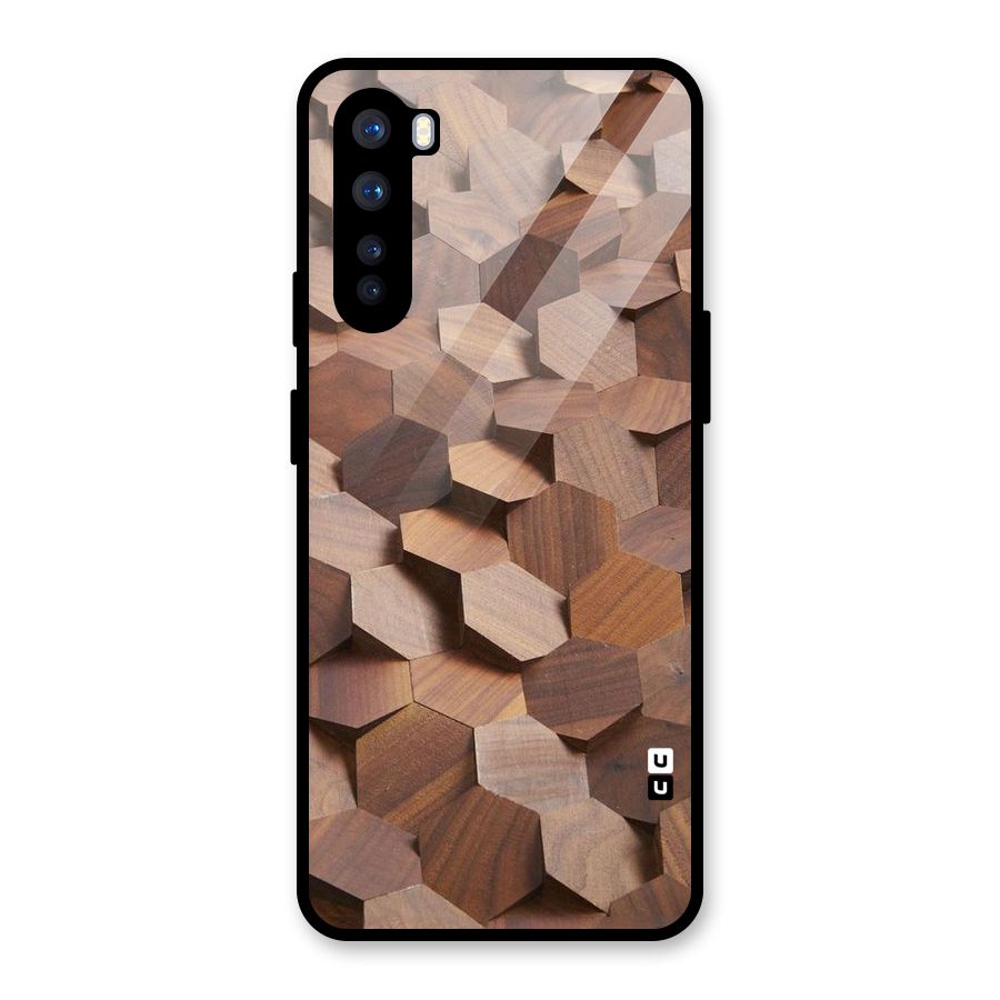 Uplifted Wood Hexagons Glass Back Case for OnePlus Nord