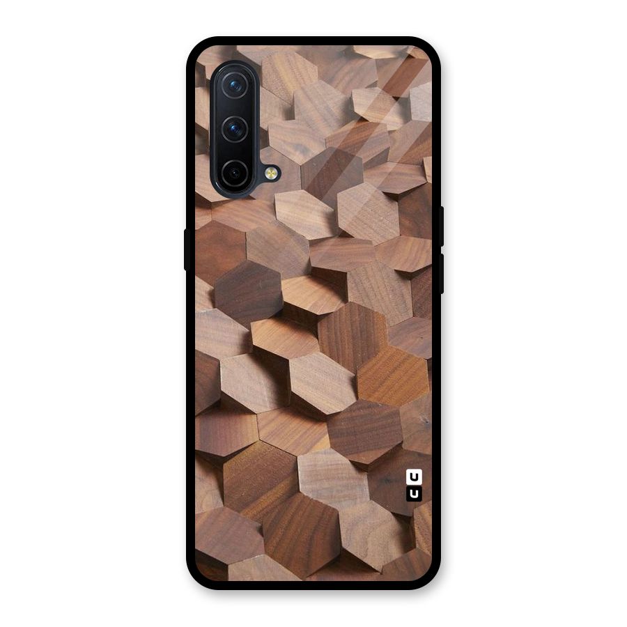 Uplifted Wood Hexagons Glass Back Case for OnePlus Nord CE 5G