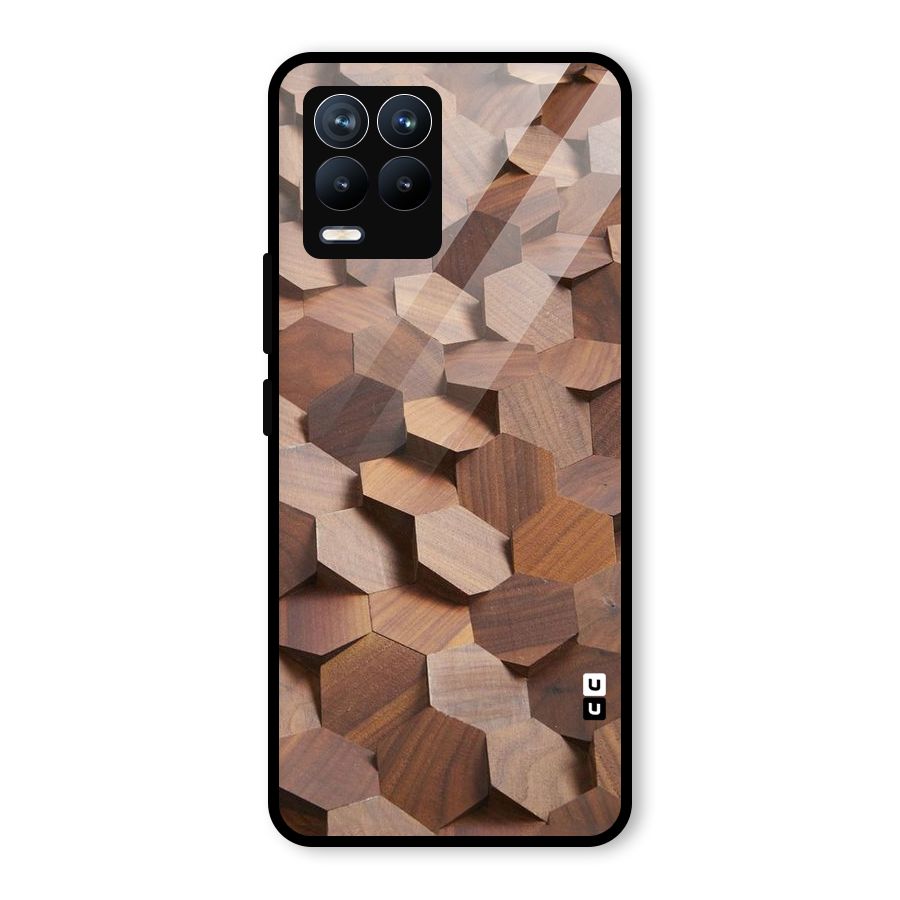 Uplifted Wood Hexagons Glass Back Case for Realme 8 Pro