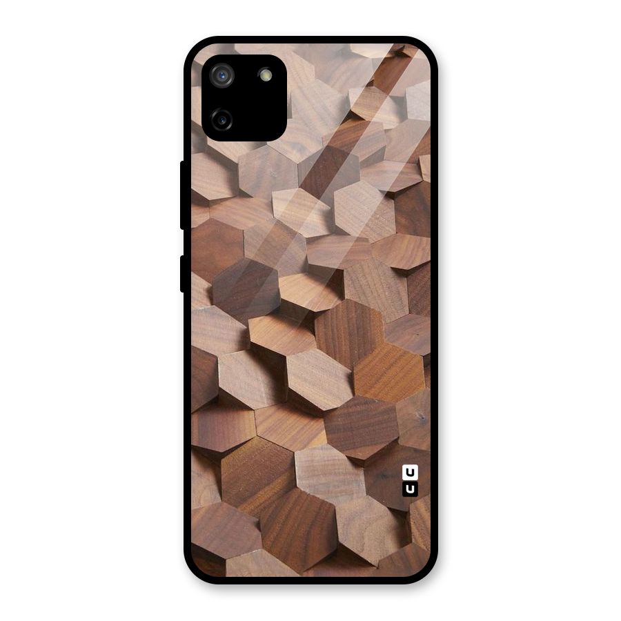 Uplifted Wood Hexagons Glass Back Case for Realme C11