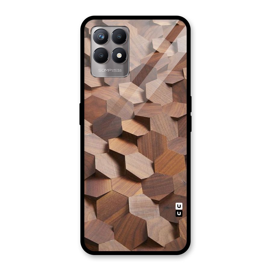 Uplifted Wood Hexagons Glass Back Case for Realme Narzo 50