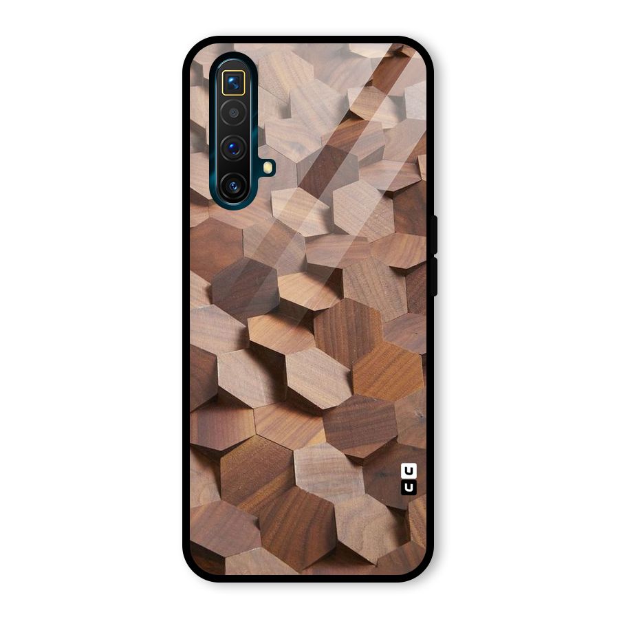 Uplifted Wood Hexagons Glass Back Case for Realme X3 SuperZoom