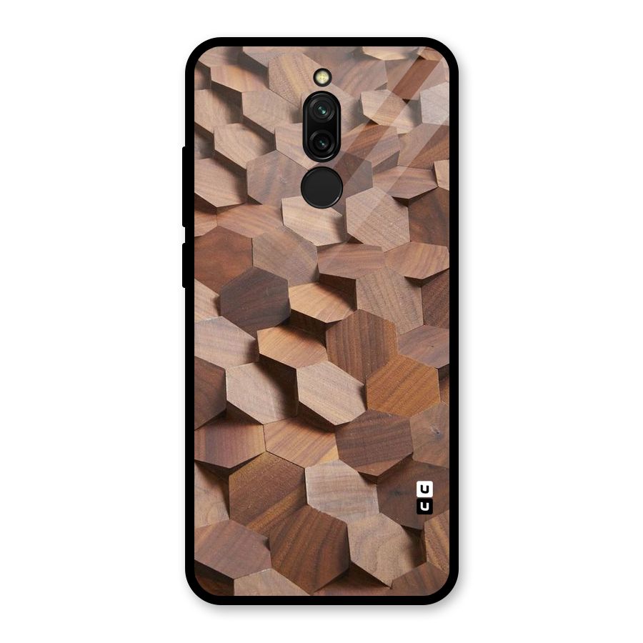 Uplifted Wood Hexagons Glass Back Case for Redmi 8