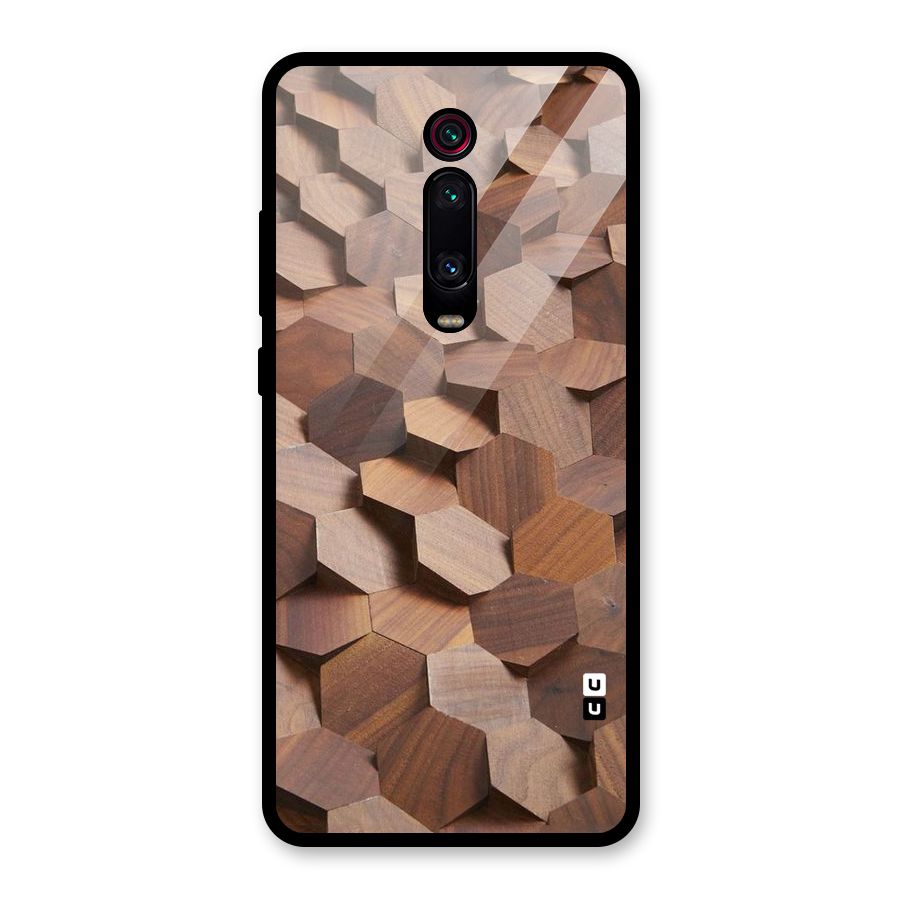 Uplifted Wood Hexagons Glass Back Case for Redmi K20 Pro