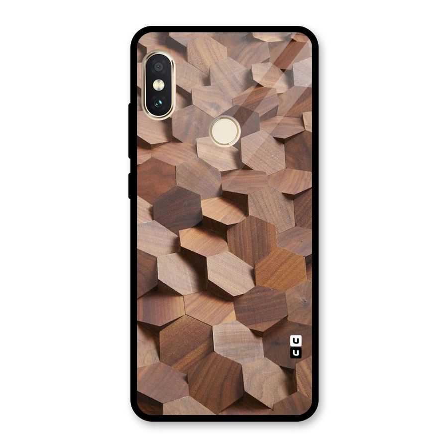 Uplifted Wood Hexagons Glass Back Case for Redmi Note 5 Pro
