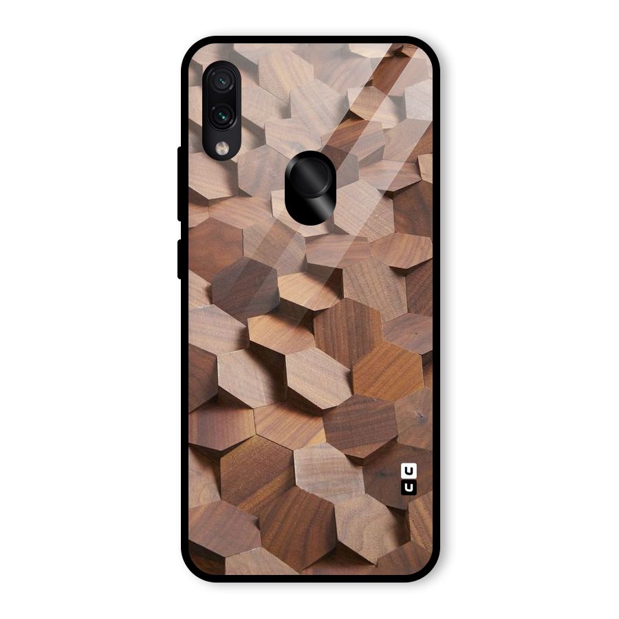 Uplifted Wood Hexagons Glass Back Case for Redmi Note 7 Pro