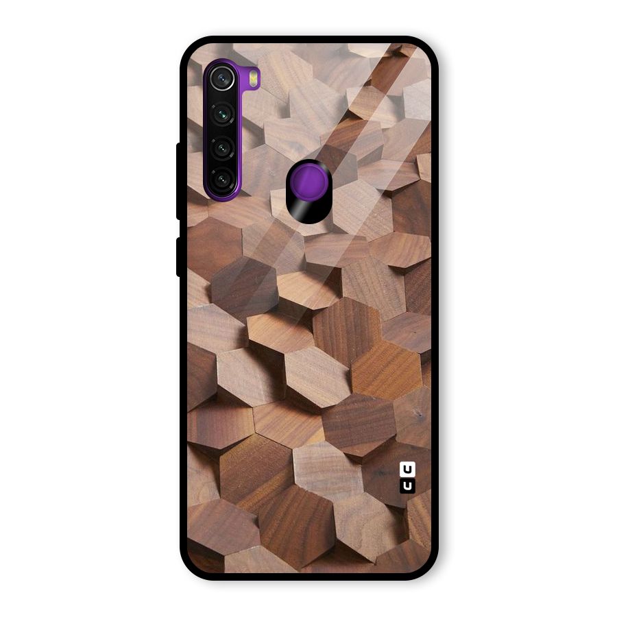 Uplifted Wood Hexagons Glass Back Case for Redmi Note 8