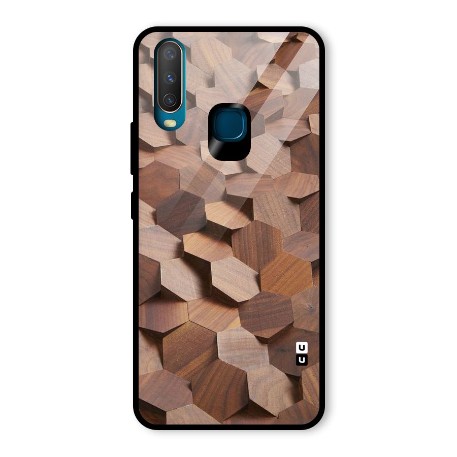 Uplifted Wood Hexagons Glass Back Case for Vivo Y12