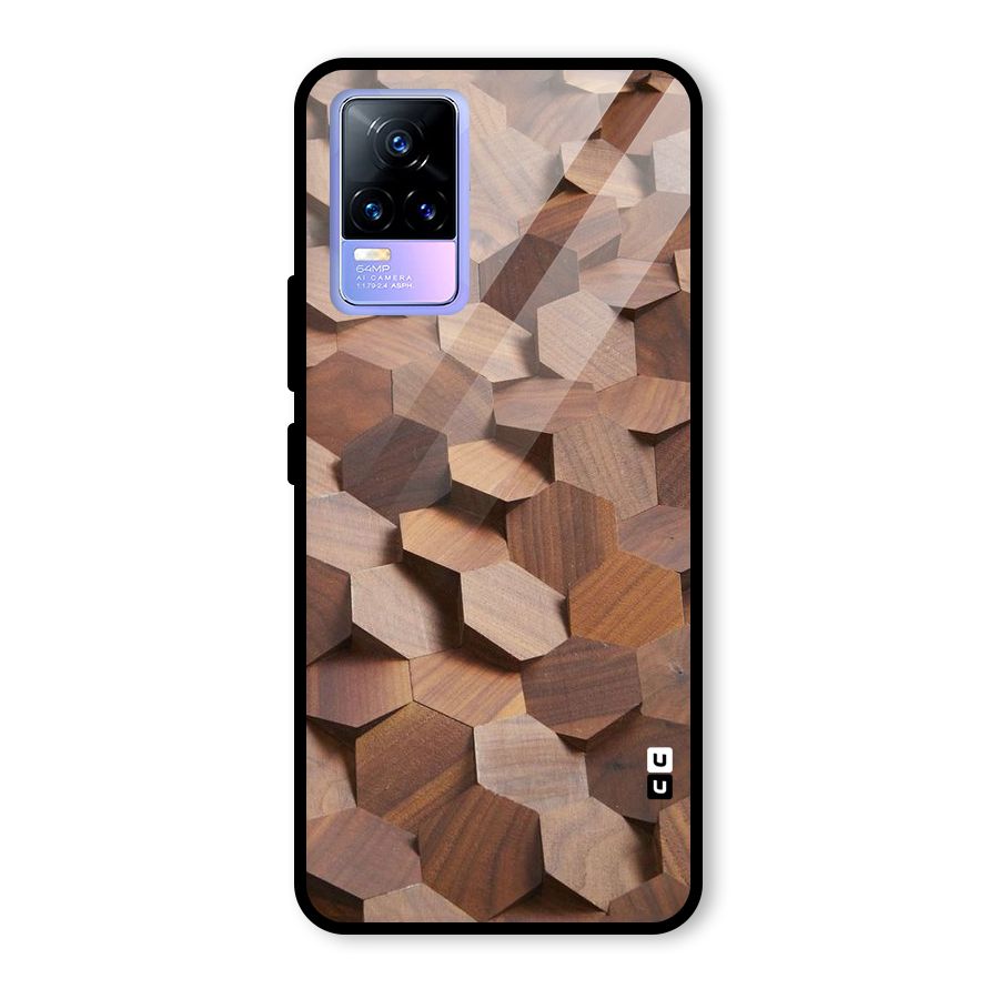 Uplifted Wood Hexagons Glass Back Case for Vivo Y73