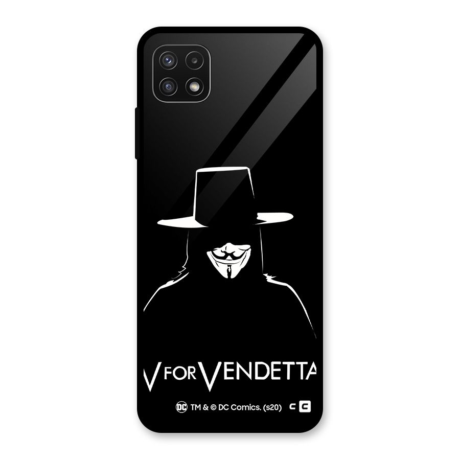 V for Vendetta Minimal Glass Back Case for Galaxy A22 5G