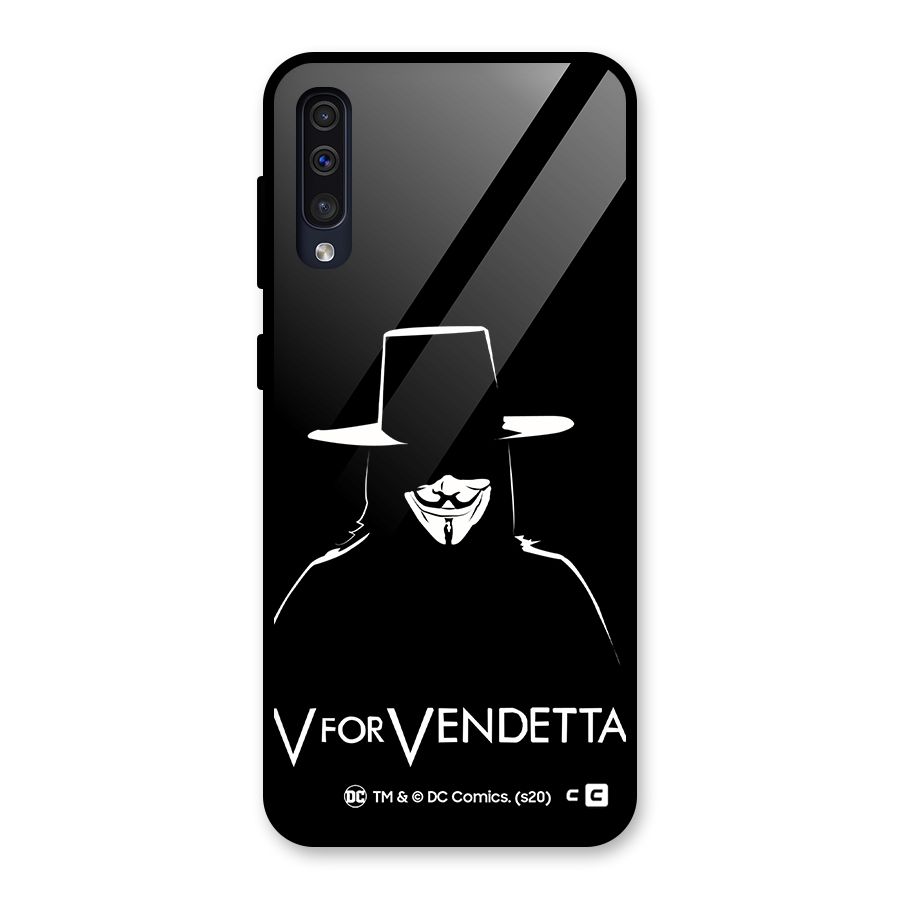 V for Vendetta Minimal Glass Back Case for Galaxy A50