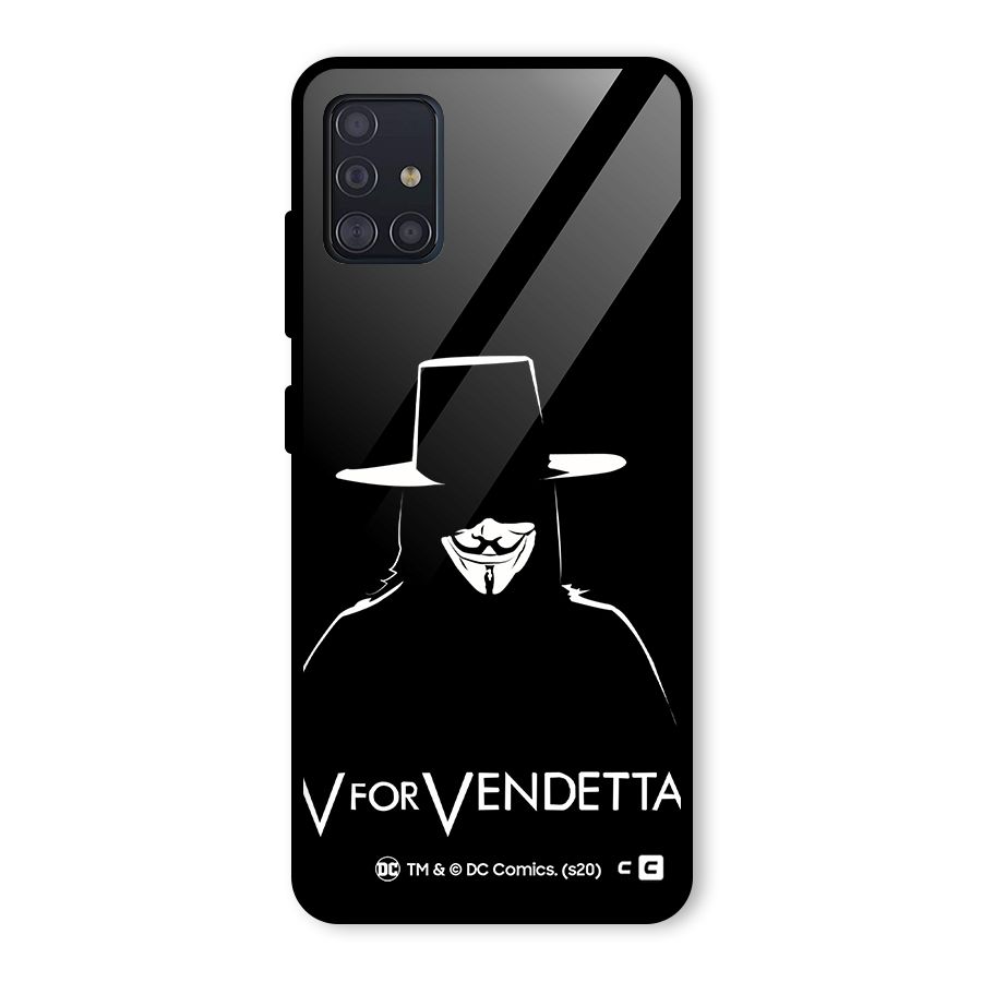 V for Vendetta Minimal Glass Back Case for Galaxy A51