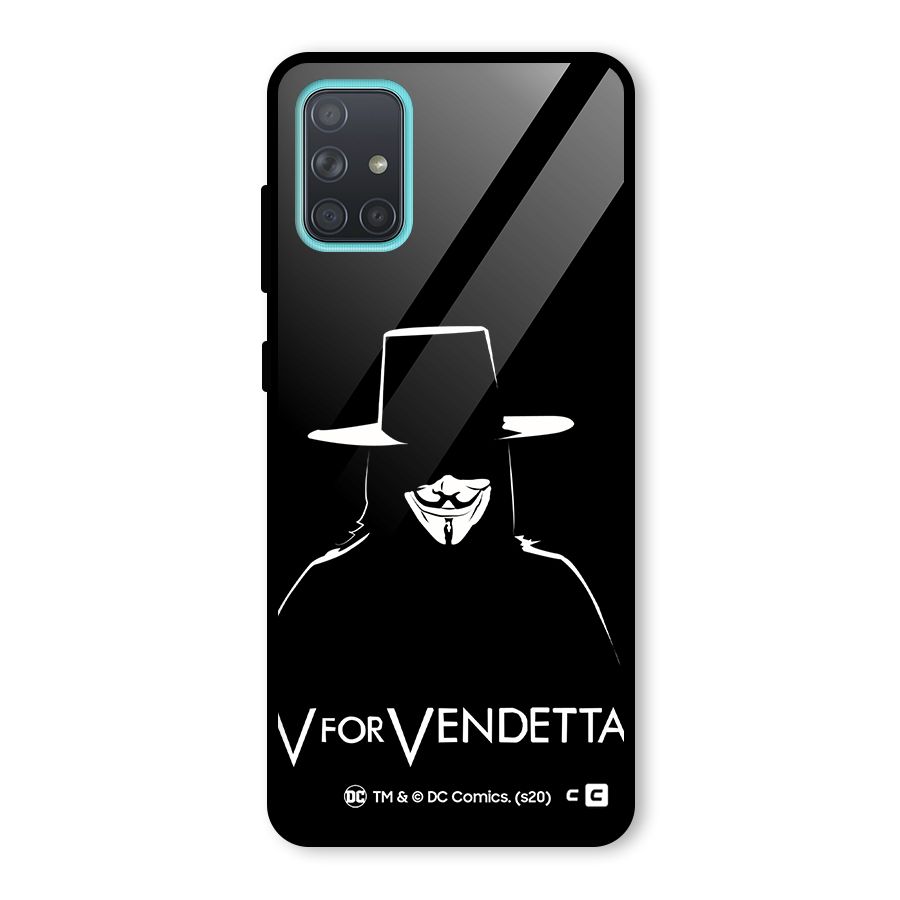 V for Vendetta Minimal Glass Back Case for Galaxy A71