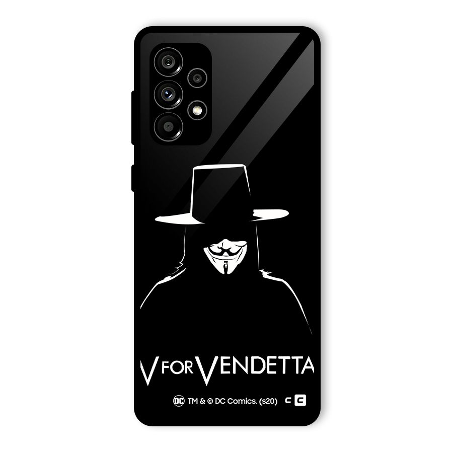 V for Vendetta Minimal Glass Back Case for Galaxy A73 5G