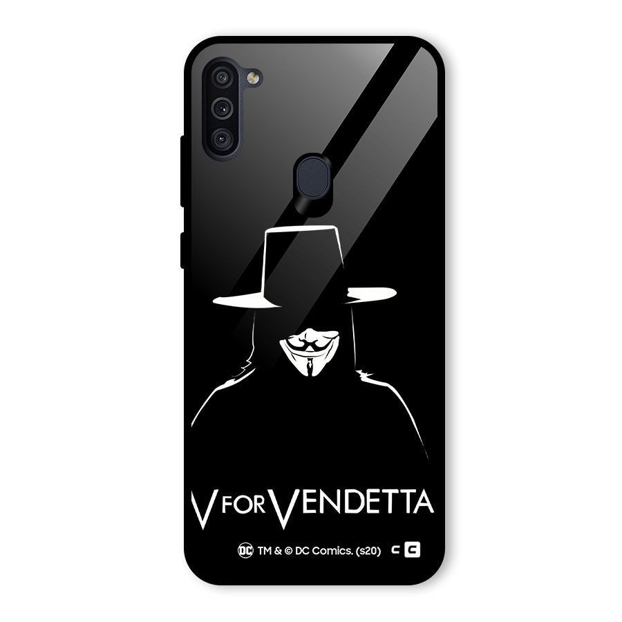 V for Vendetta Minimal Glass Back Case for Galaxy M11