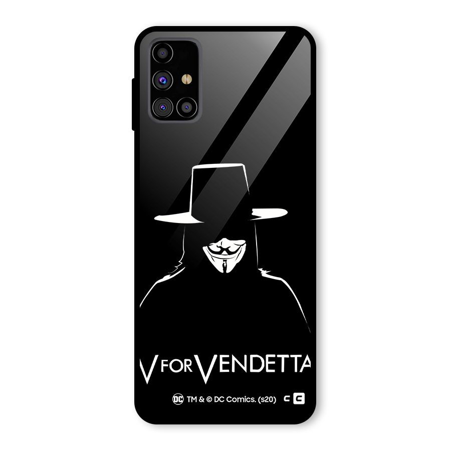 V for Vendetta Minimal Glass Back Case for Galaxy M31s