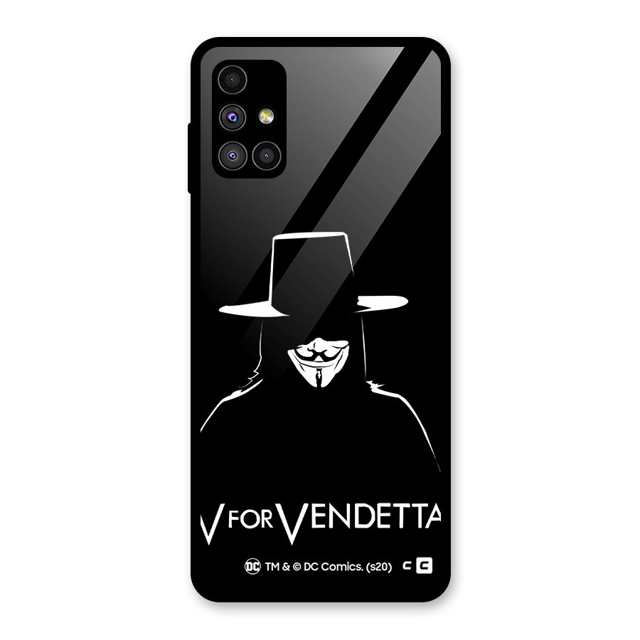 V for Vendetta Minimal Glass Back Case for Galaxy M51