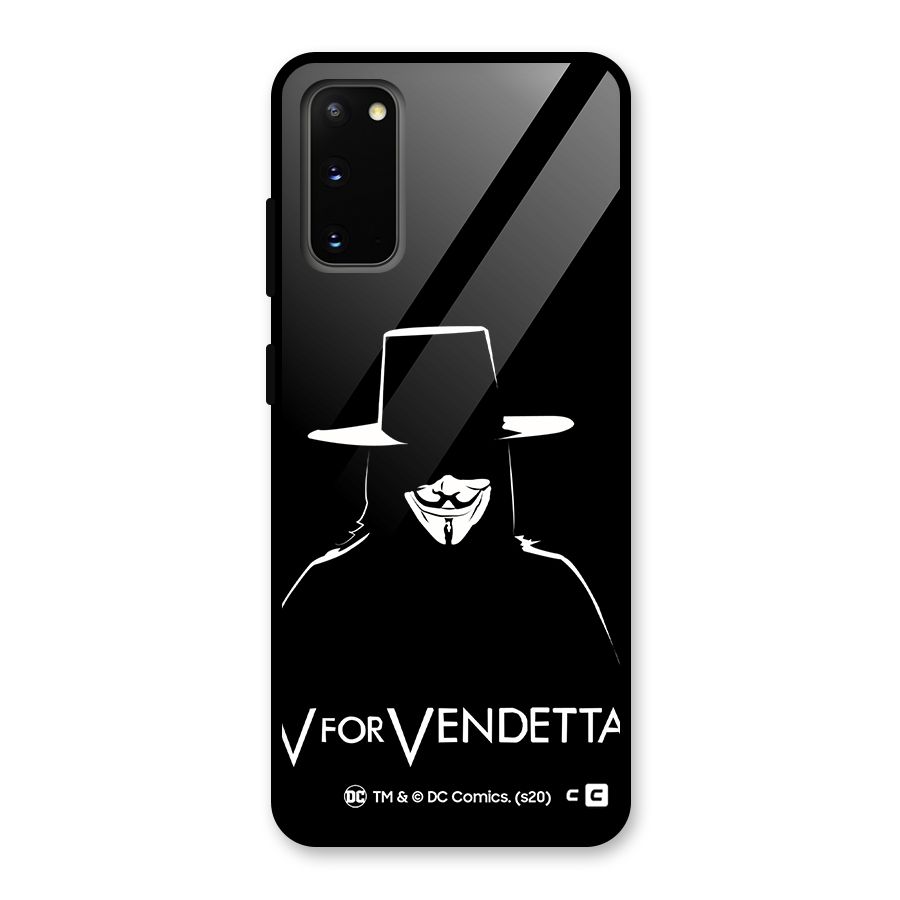 V for Vendetta Minimal Glass Back Case for Galaxy S20