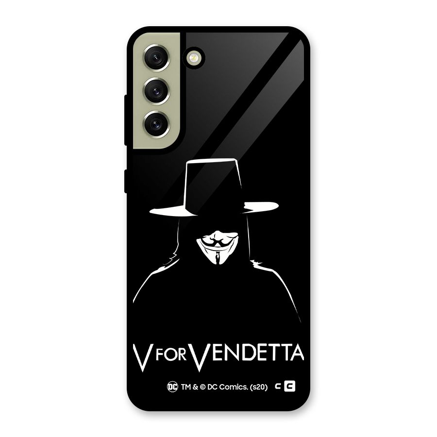 V for Vendetta Minimal Glass Back Case for Galaxy S21 FE 5G