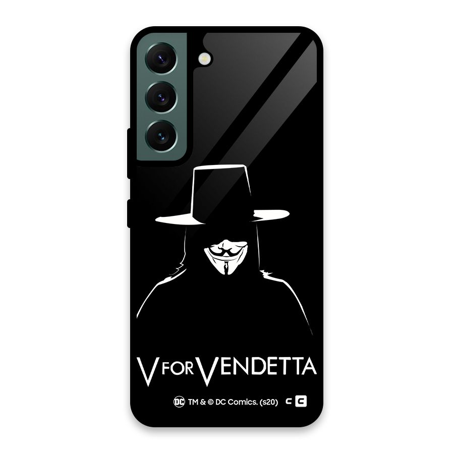 V for Vendetta Minimal Glass Back Case for Galaxy S22 5G