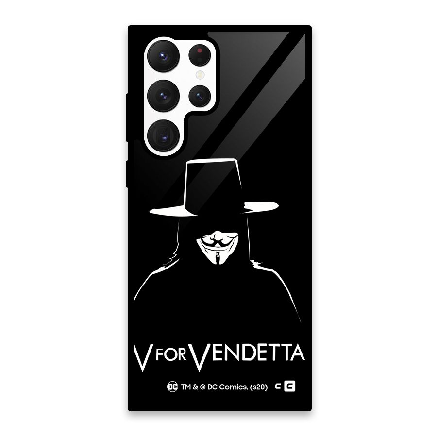 V for Vendetta Minimal Glass Back Case for Galaxy S22 Ultra 5G