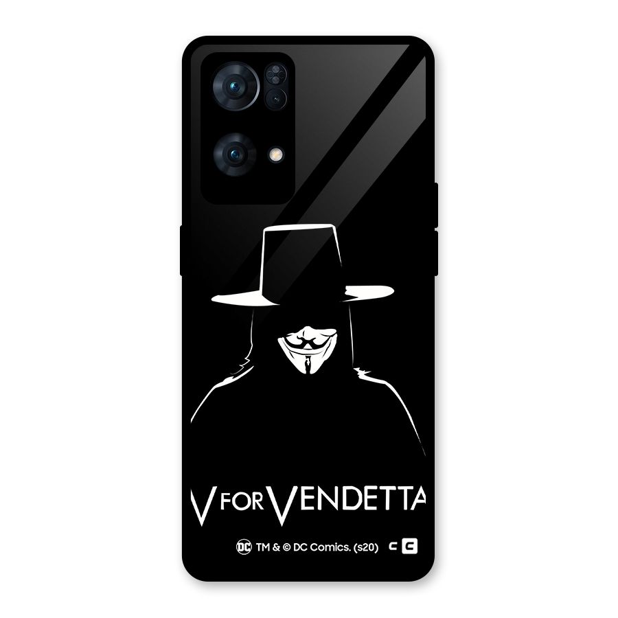 V for Vendetta Minimal Glass Back Case for Oppo Reno7 Pro 5G