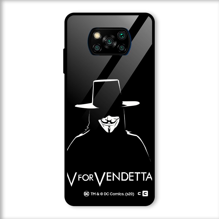 V for Vendetta Minimal Glass Back Case for Poco X3