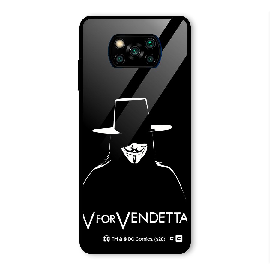 V for Vendetta Minimal Glass Back Case for Poco X3 Pro