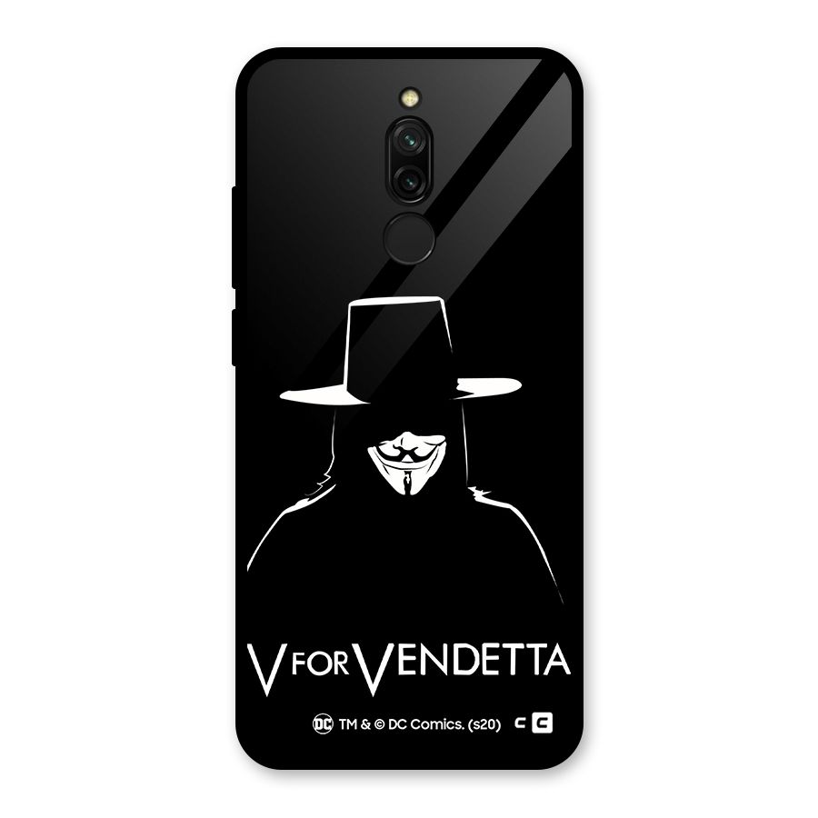 V for Vendetta Minimal Glass Back Case for Redmi 8