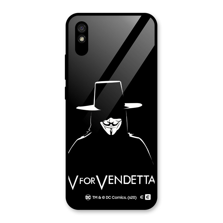 V for Vendetta Minimal Glass Back Case for Redmi 9i